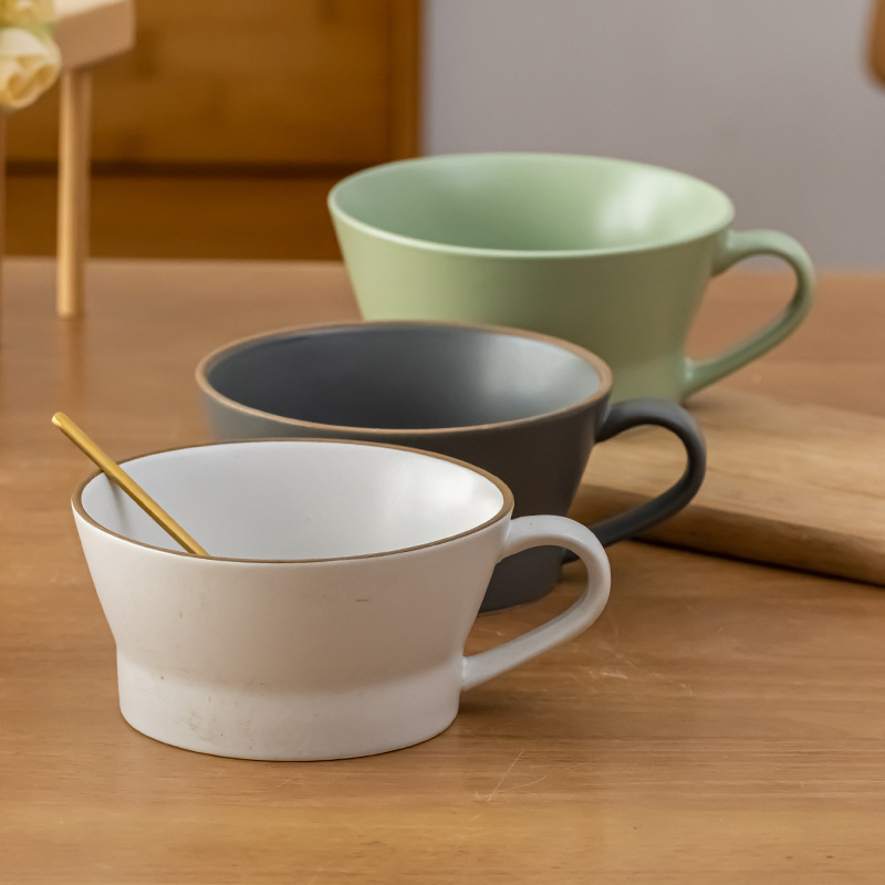 Taza de desayuno de gran capacidad Taza de cerámica Colección Taza de agua de alto valor Taza de avena con leche Taza casera Taza de café