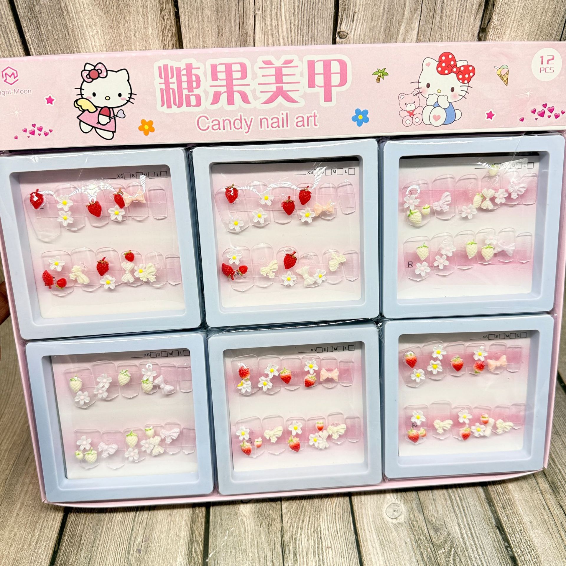 Pieza de belleza de uñas parche de uñas falso con pegamento calcomanías de uñas desgarrable Estudiante Adulto esmalte de uñas