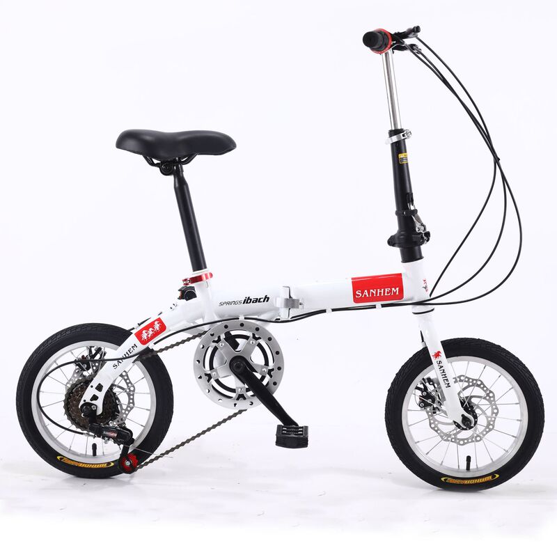 14-inch Folding Variable Speed Double Disc Brake Bicycle Adult Children Folding Bicycle Light Portable Rear Compartment Exit
