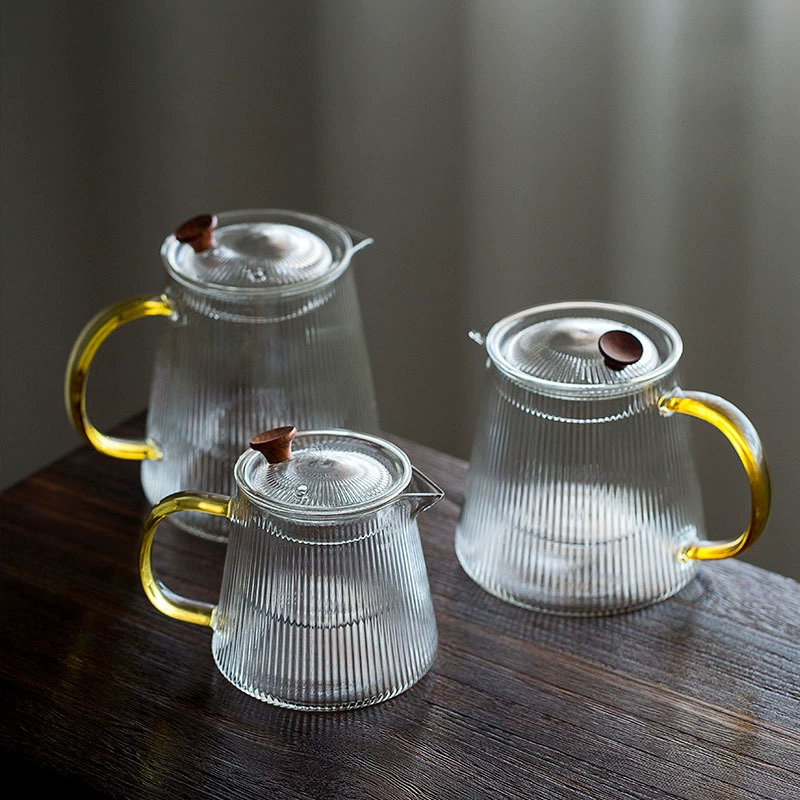 Glass teapot, set, filter, capacious tea
