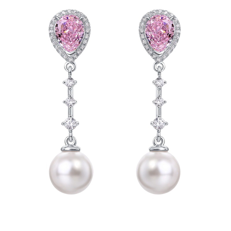 Wilsheng joyería nueva S925 Plata Flor de Hielo corte de alto carbono pendientes de diamantes de gama alta pendientes de la boda de las mujeres de gama alta pendientes