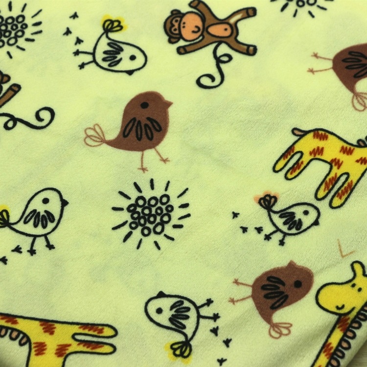 印花仿超柔短毛绒童装面料针织经编卡通分散印花仿超柔短毛绒布料