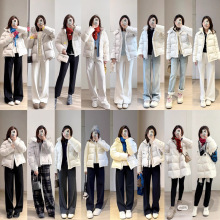 平湖白鸭绒女士羽绒服高级感中长款冬季外套女十三行女装尾货批发