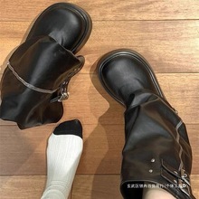 裤管靴女长筒靴甜酷增高2025松糕新款西部长靴小个子骑士靴子成年