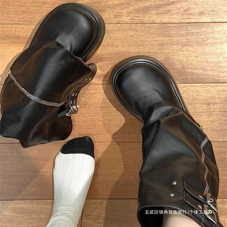 裤管靴女长筒靴甜酷增高2025松糕新款西部长靴小个子骑士靴子成年