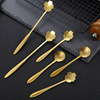 Souvenir  Stainless steel Spoon originality Coffee spoon Stainless steel cherry blossoms golden have more cash than can be accounted for Flower Dessert Stirring spoon