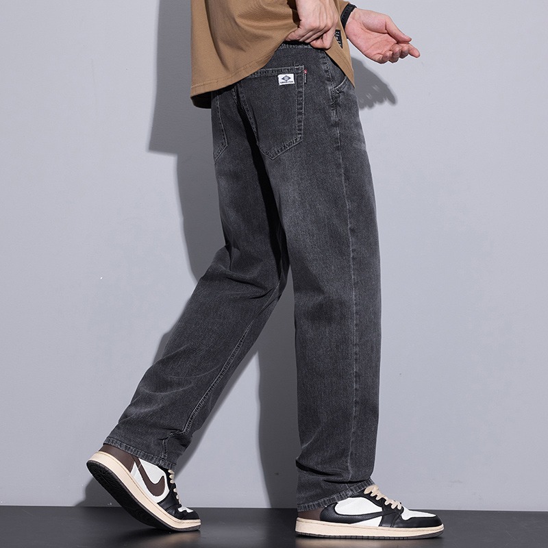 Casual de negocios 2026 nuevos pantalones vaqueros sueltos para hombres pantalones rectos para hombres pantalones vaqueros de otoño pantalones elásticos