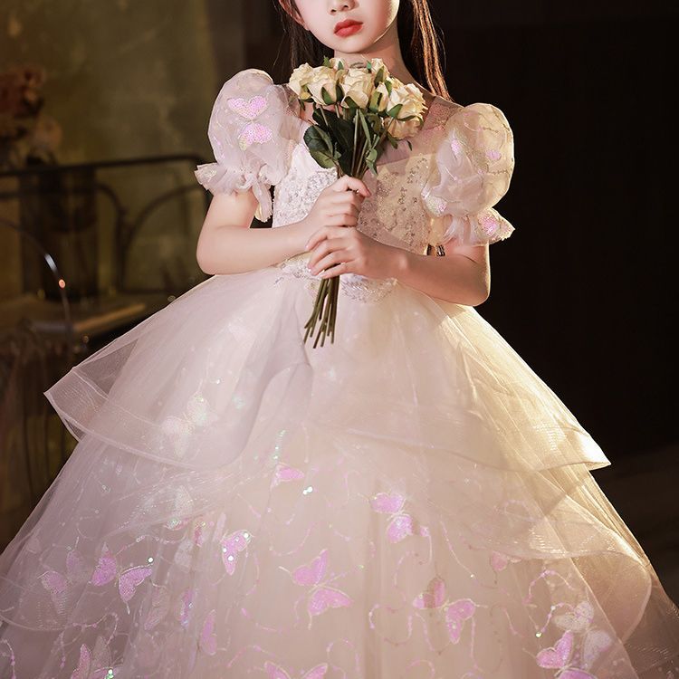 Abito da festa da principessa per bambine, elegante abito formale per recital di pianoforte, presentazioni ed eventi speciali. Abbigliamento per neonate (0-3 anni)._voghion.com