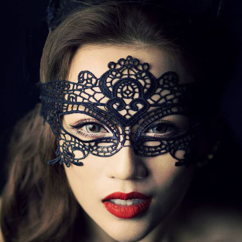 Cloud Mocha Black Lace Queen Costume Dance Party Princess Beauty Mask Half Face Eye Mask Crown Eye Cover