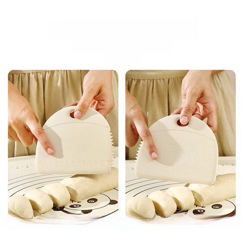 Multifunctional Home Silicone Slicing Knife with Graduations Dough Slicing Knife Food-Grade Silicone Baking Scraper Flour Scraper