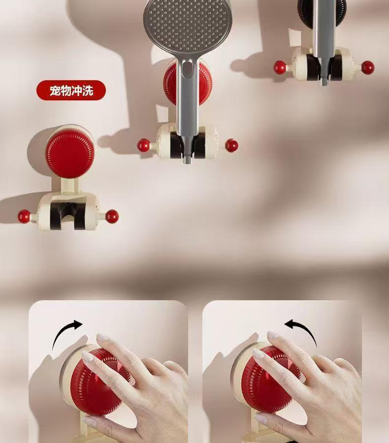 Suction cup showerhead stand, movable household showerhead stand, shower head fixing wonder, no need for drilling, adjustable base Item Picture