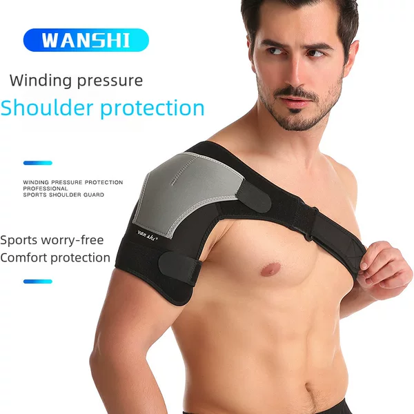 Shoulder pad Sports men's protective pressurized left and right shoulder adjustable processing section strain weightlifting fixed strap manufacturers wholesale