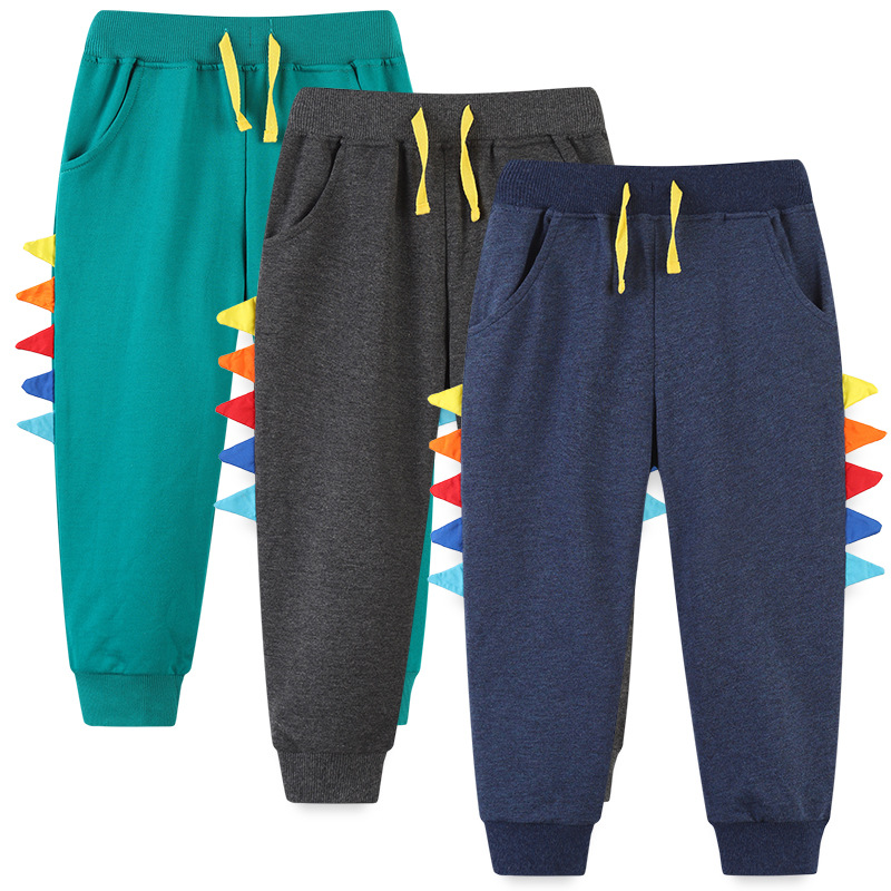 Pantalones deportivos para niños estilo europeo y americano, nuevos pantalones de sudadera para niños de otoño, pantalones largos de moda para bebés con cordón falso al por mayor