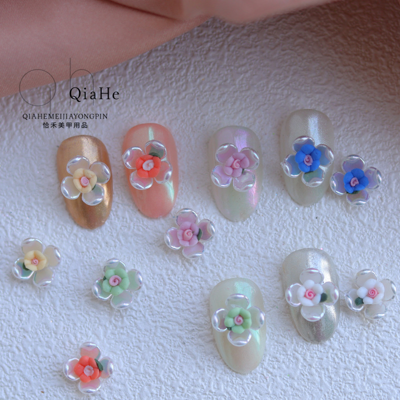 Three dimensional fresh nail decoration pearl