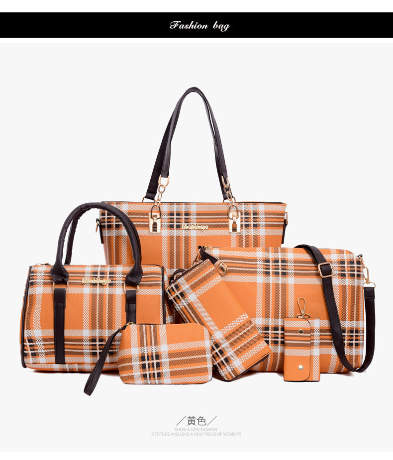 Wholesale of 2024 new styles of European and American retro six-piece single-shoulder bags and hand-carry crossbody bags for foreign trade women's fashion mother-and-child bags Item Picture