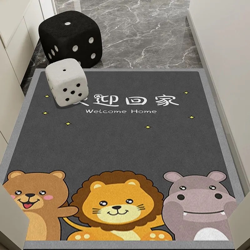 卡通入户门地垫家用灰色系耐脏易打理玄关脚垫吸水速干硅藻泥地垫|undefined