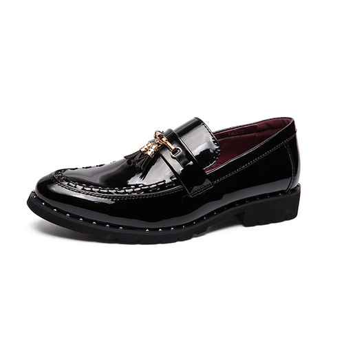English Spring Men's Business Formal Leather Shoes, Versatile Breathable Trendy Pointed Toe Polished LeMens Shoes