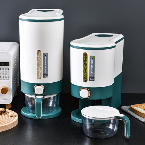 Household Japanese-style pressed metering rice bucket, anti-insect and moisture-sealed rice storage tank, rice storage drum, rice canister, rice storage box