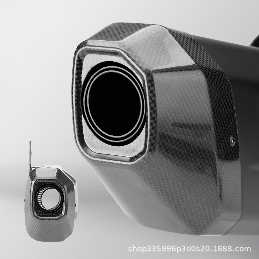 Motorcycle Exhaust Modification T-Max560 Stainless Steel Front Section with Carbon Fiber Anti-Scalding Cover + K198 Carbon Fiber Tail Section