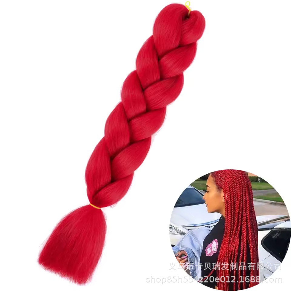 Xuchang pelucas al por mayor seda de alta temperatura teñido africano gran trenza jumbobraid fibra química colorida trenza sucia venta caliente