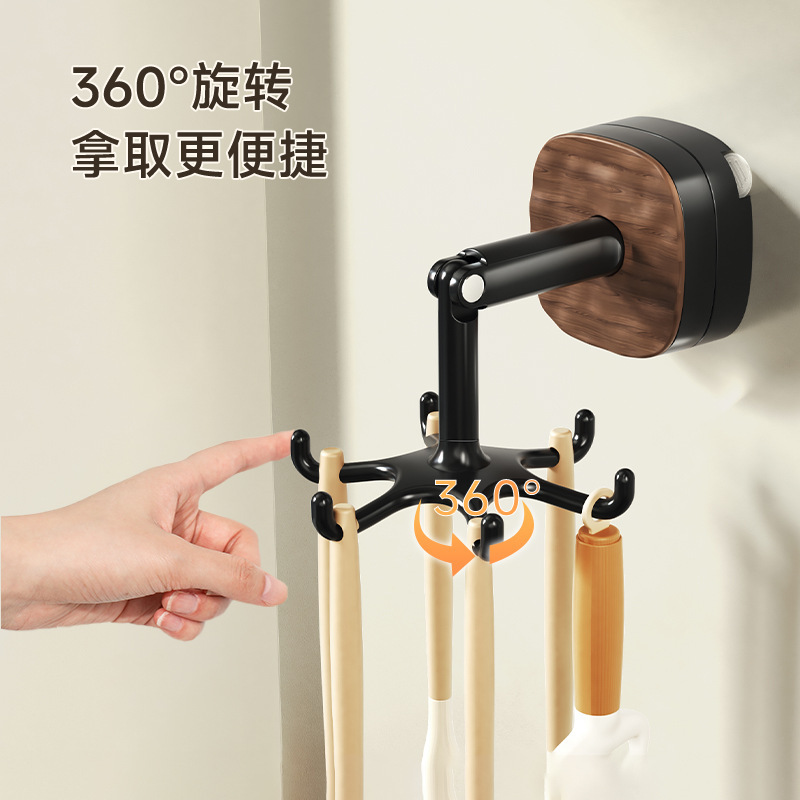 吸盤回転フック多機能パンチフリー強力な痕跡のないキッチンバスルーム収納壁掛け収納ラックフック|undefined