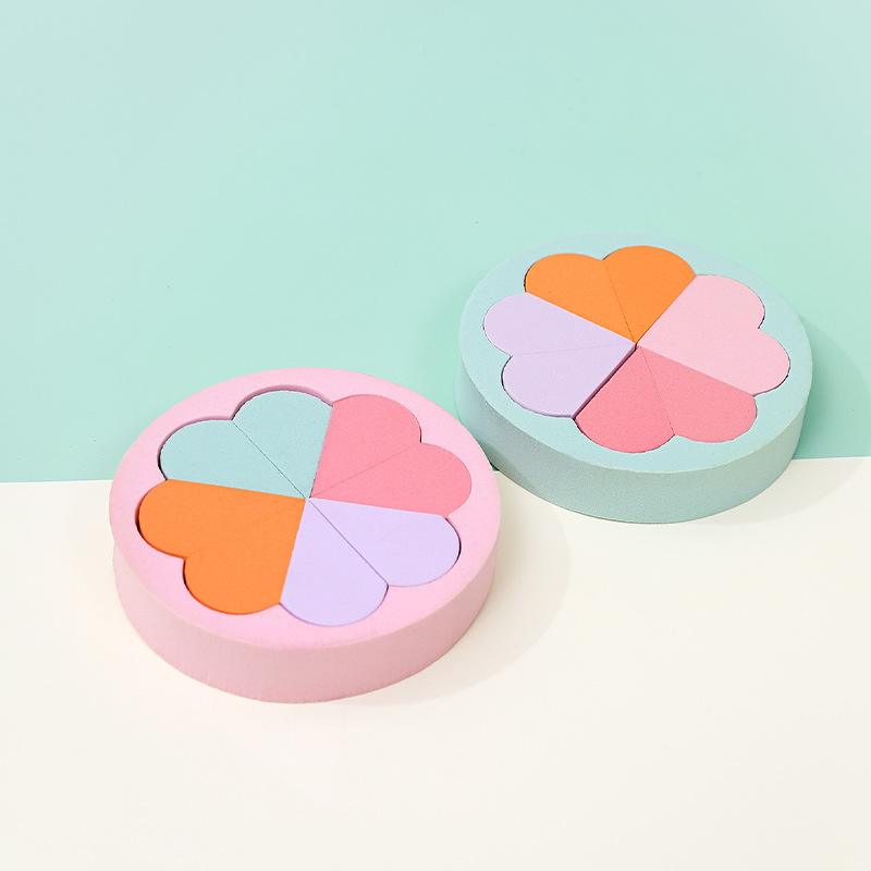 Puff plano personalizado de fábrica, triángulo, seis pétalos redondos, ocho, esponja cosmética sin látex, grande en el agua, transfronterizo