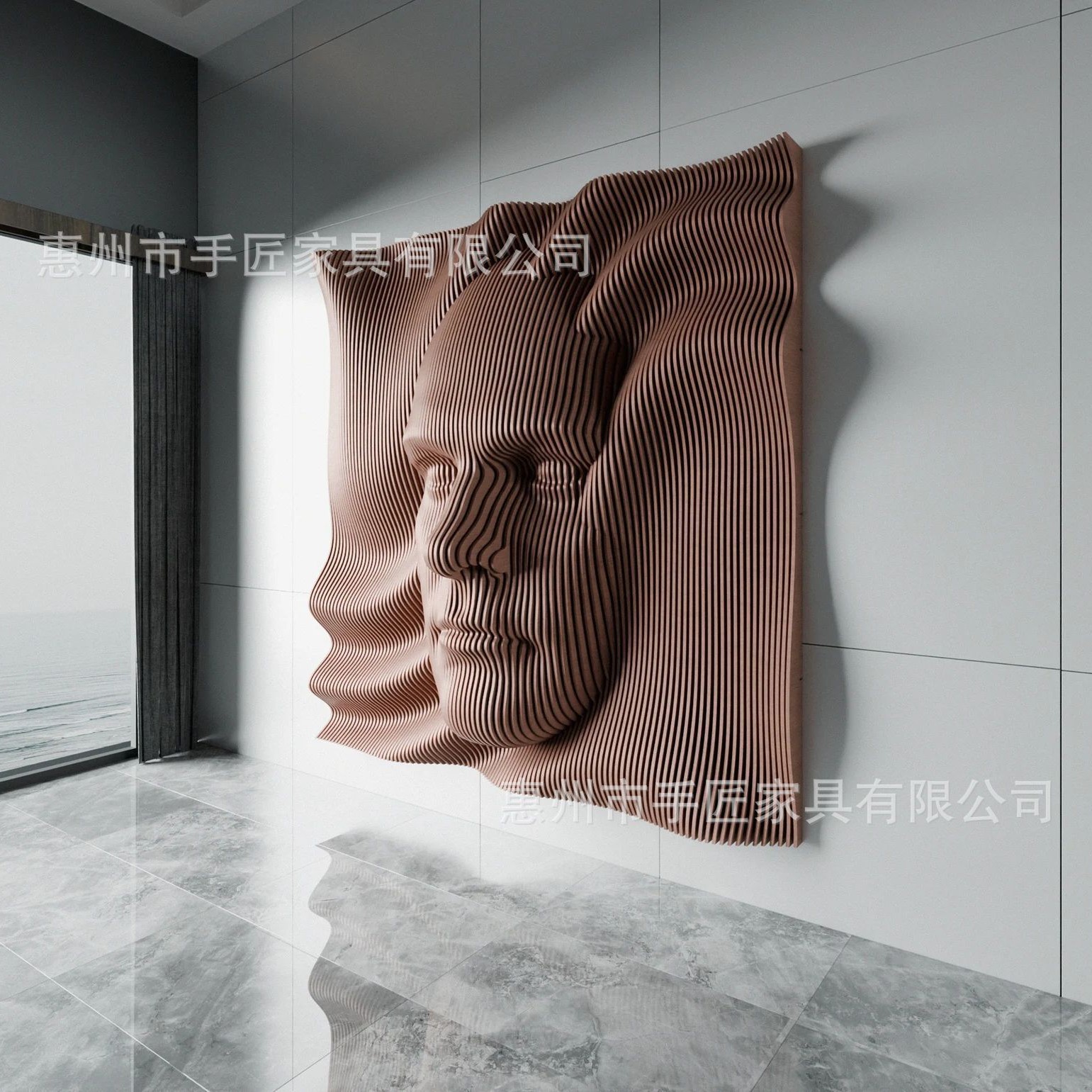 Decoración de Pared Cara de Madera Maciza, Decorativo, para Salón, Dormitorio y Hoteles image 5