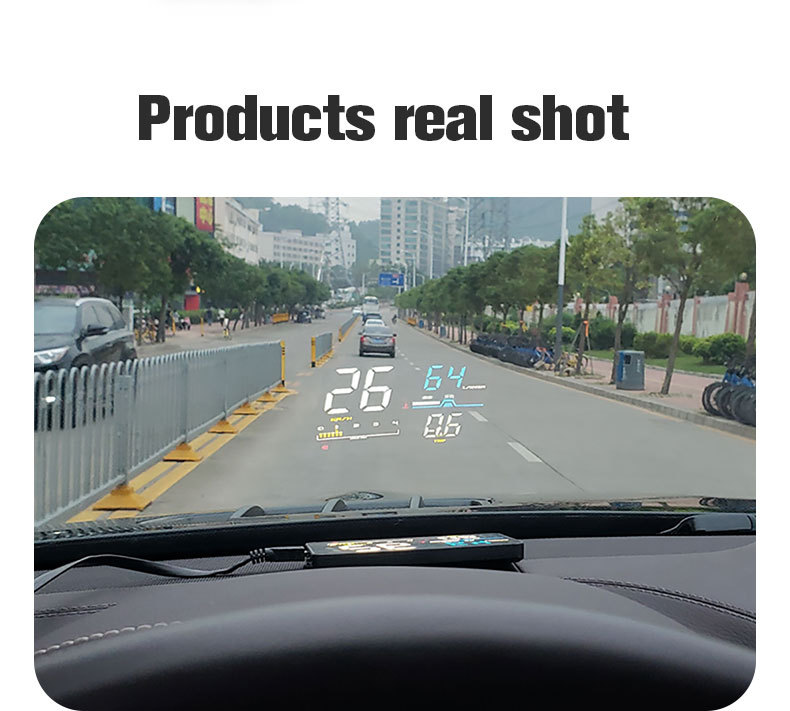 Car Head-Up Display Obd High-Definition Hud Vehicle Head-Up Display Instrument Speedometer Water Temperature Fuel Consumption Meter Cross-Border Exclusive Supply