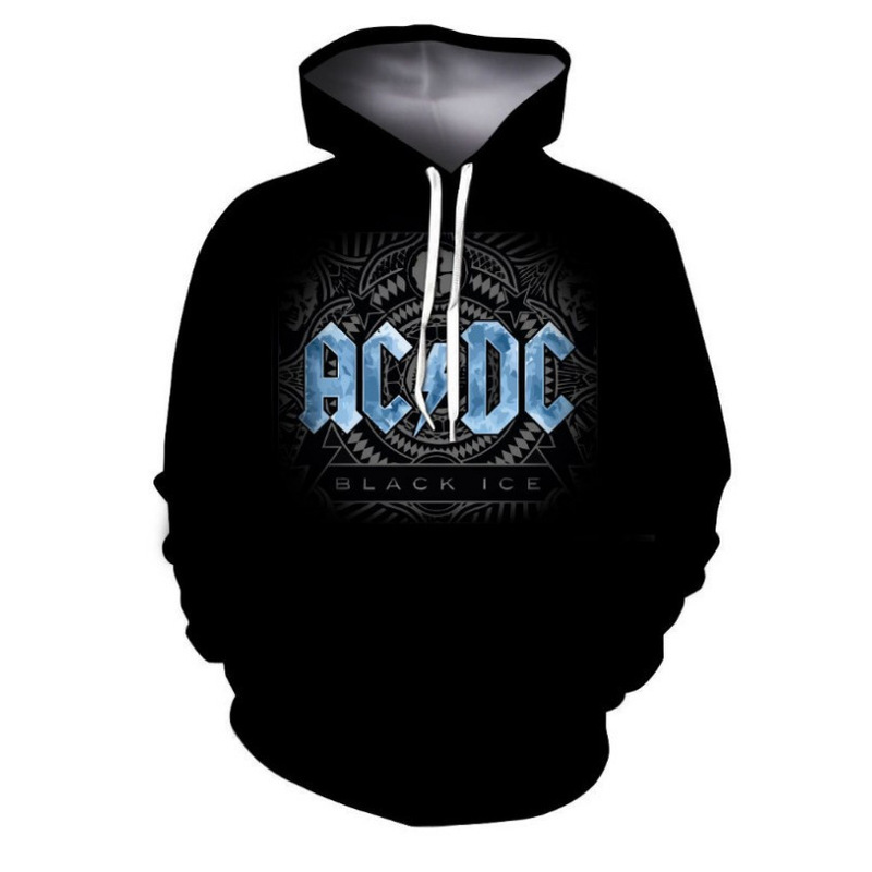 Cross-Border New 3D Digital Printed Sweatshirt Acdc Letter Printed Men's Casual Side Hat Trendy Baseball Uniform Cross-Border New 3D Digital Printed Sweatshirt Acdc Letter Printed Men's Casual Side Hat Trendy Baseball Uniform