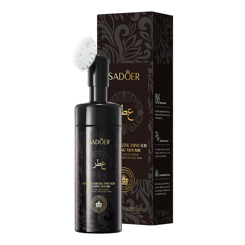 Espuma limpiadora facial SADOER pure English con aminoácidos de plantas y frutas, con cabezal de cepillo, venta al por mayor para comercio exterior transfronterizo.