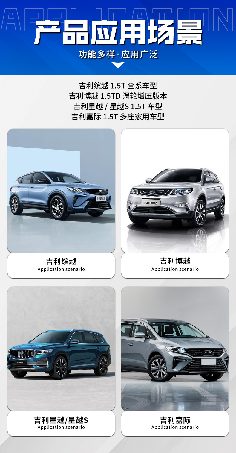 Compatible with the new Geely JLH-3G15TD engine for Bin Yue, Xing Yue, Borui, Lynk & Co, and Boyue 1.5T engines