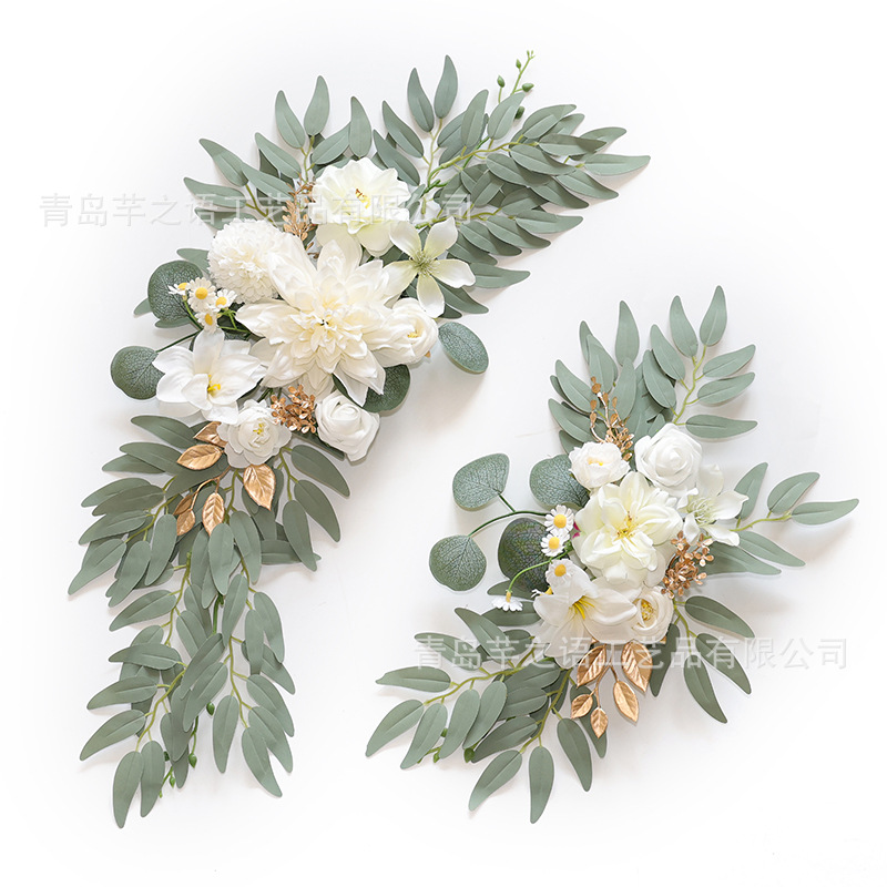 Venta caliente transfronteriza boda flor artificial Bienvenido flor signo flor Mesa flor fotografía decoración boda suministros fábrica al por mayor