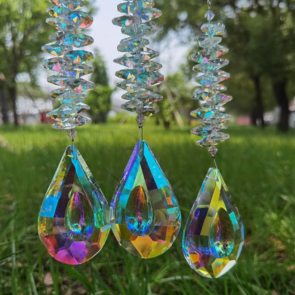 Amazon ins fuente suncatcher colorido AB nueva pipa colgante de cristal Sun Catcher