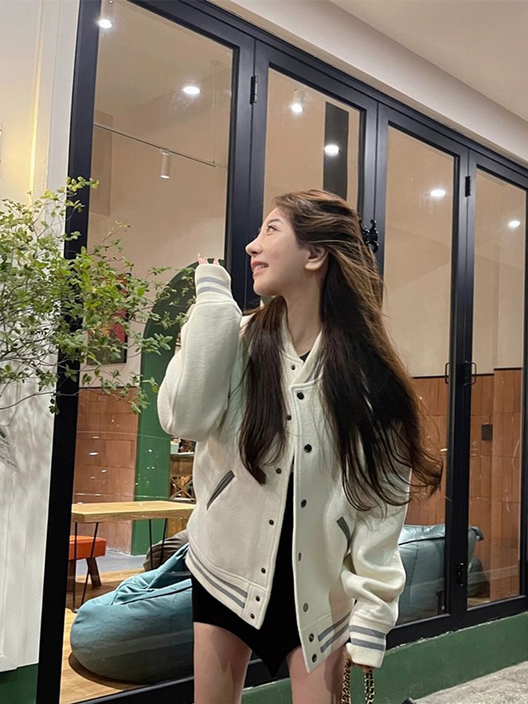 美式棒球服短外套女2025早春秋季新款爆款小个子复古夹克休闲上衣
