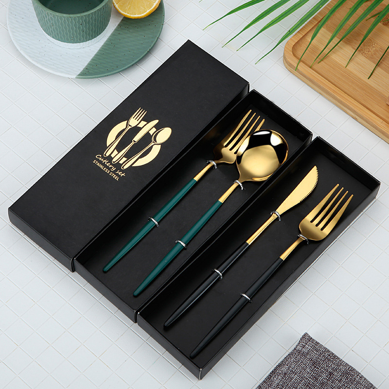 Portuguese tableware stainless steel knife and fork two pieces suit Western steak knife, fork and spoon tableware gift box suit printable LO Portuguese tableware stainless steel knife and fork two pieces suit Western steak knife, fork and spoon tableware gift box suit printable LO