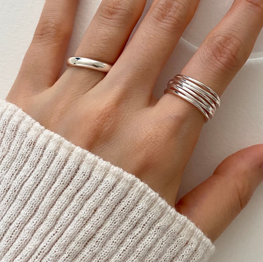 1 Piece Quantity Daily Occasion 925 Sterling Silver Material Solid Color Pattern 1 Piece 925 Sterling Silver Solid Color Open Ring Rings