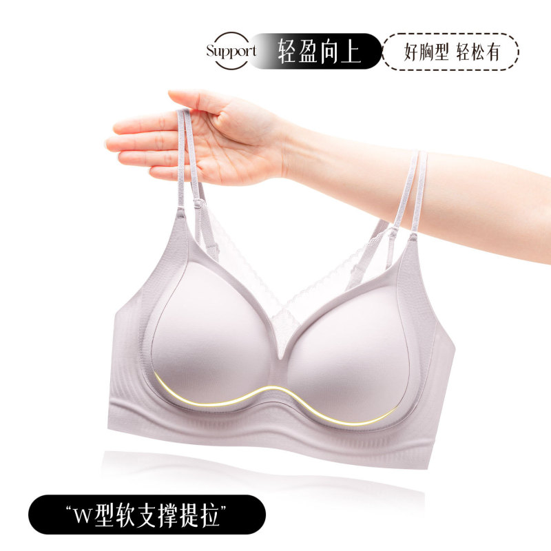 Ultra-Comfortable Seamless Underwear for Women, New Summer Style, Original Design, Small Chest Gathering, Strapless, Non-Thin Fixed Cup Bra