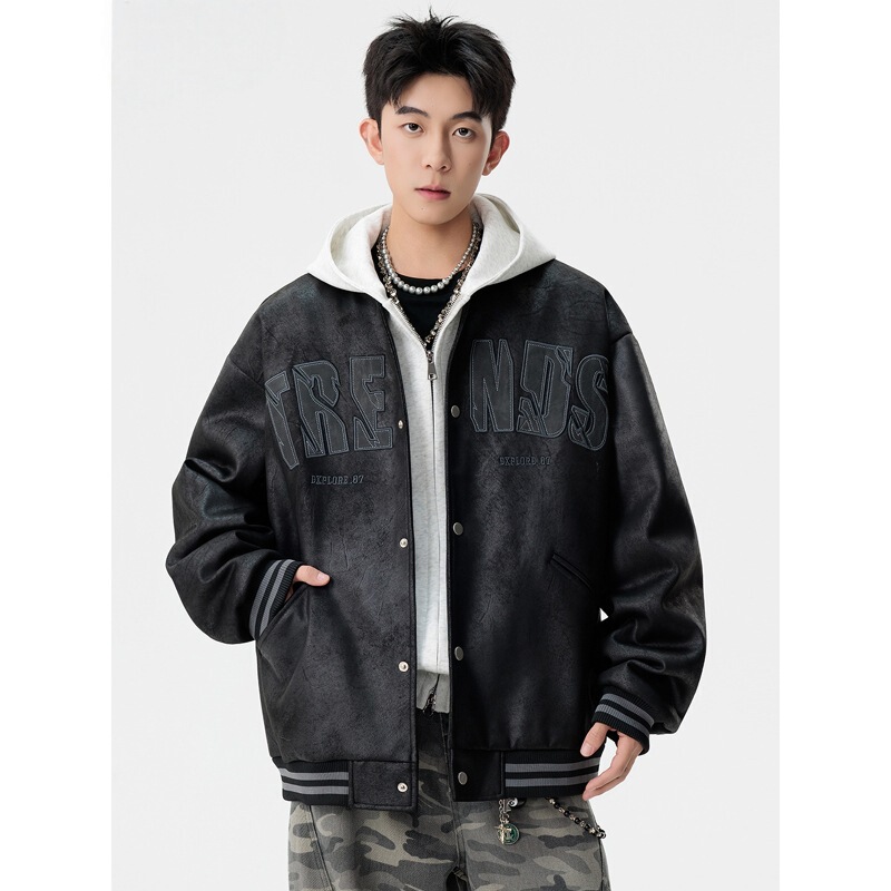 American Trendy Brand Ins Style Spring and Autum Large Size Cardigan Jacket Men's High Street Baseball Uniform Jacket Oversize Trendy