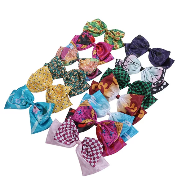 Ghost kill blade with color bow knot spring clip hair clip hair accessories ins clip headdress wholesale
