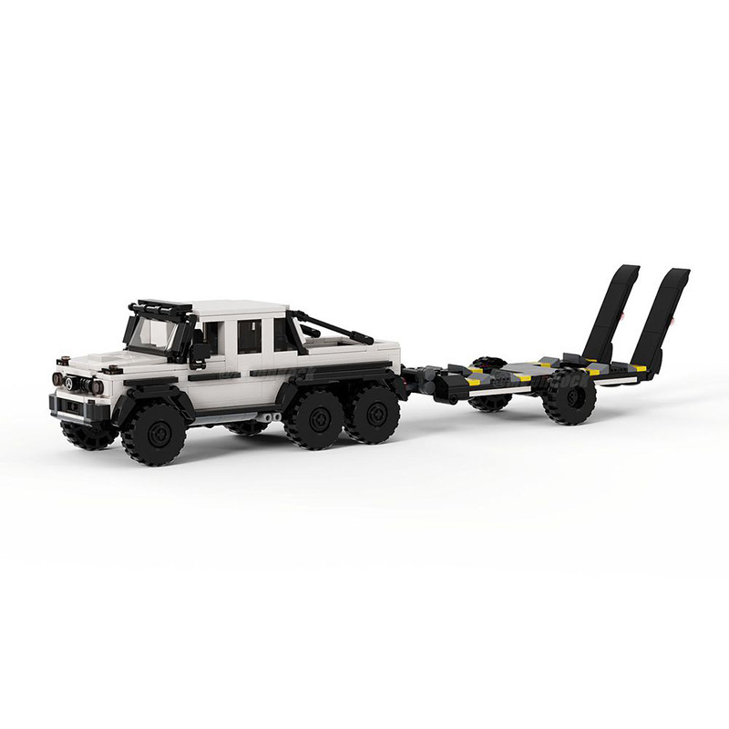 MOC building blocks compatible with Lego 85651 Mercedes-Benz AMG G63 6x6 and trailer cross-border model