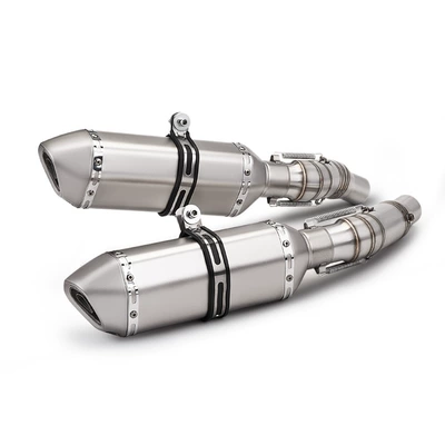 steel dual outlet mid-section – Motorcycle exhaust pipe