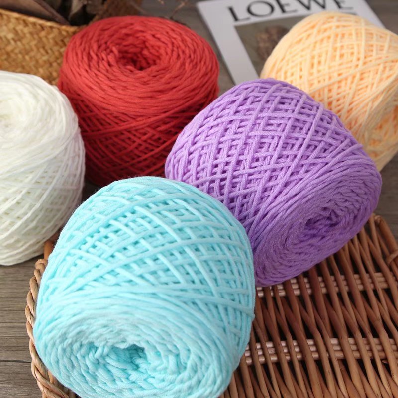 8-Strand Lover Cotton Cluster Velvet Thread Milk Cotton Swab Needle Thick Wool Thread 0.2kg Ball Cotton Thread Scarf Thread Manufacturer Wholesale
