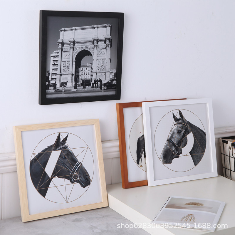 Solid wood square photo frame decoration mounting 33 x 33 table 38*38 studio wholesale picture frame wall mounting