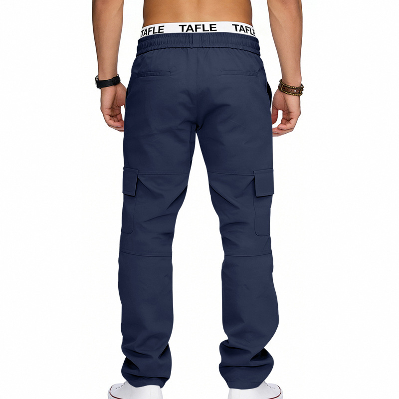Men's Clothing Men's Casual Trousers Loose Fit Multi Pocket Cargo Pants Patchwork Straight Leg For Formal & Casual_viptrois.com