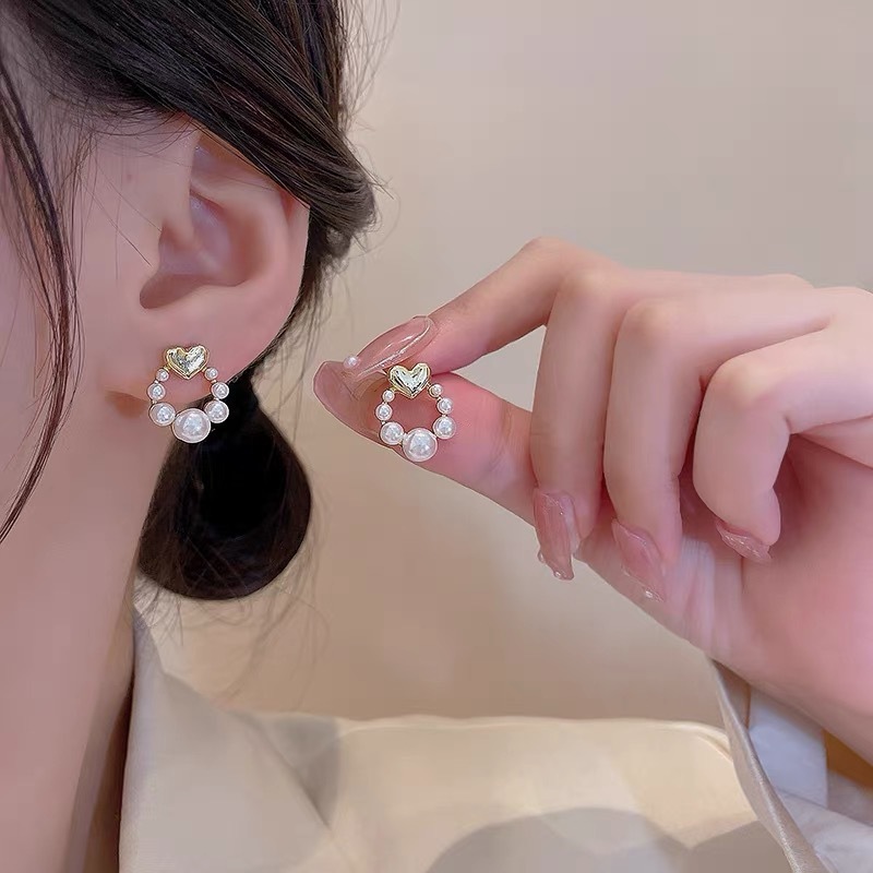 地摊热卖货源925纯银针耳钉创意韩版小耳钉女迷你爱心防过敏耳钉|undefined