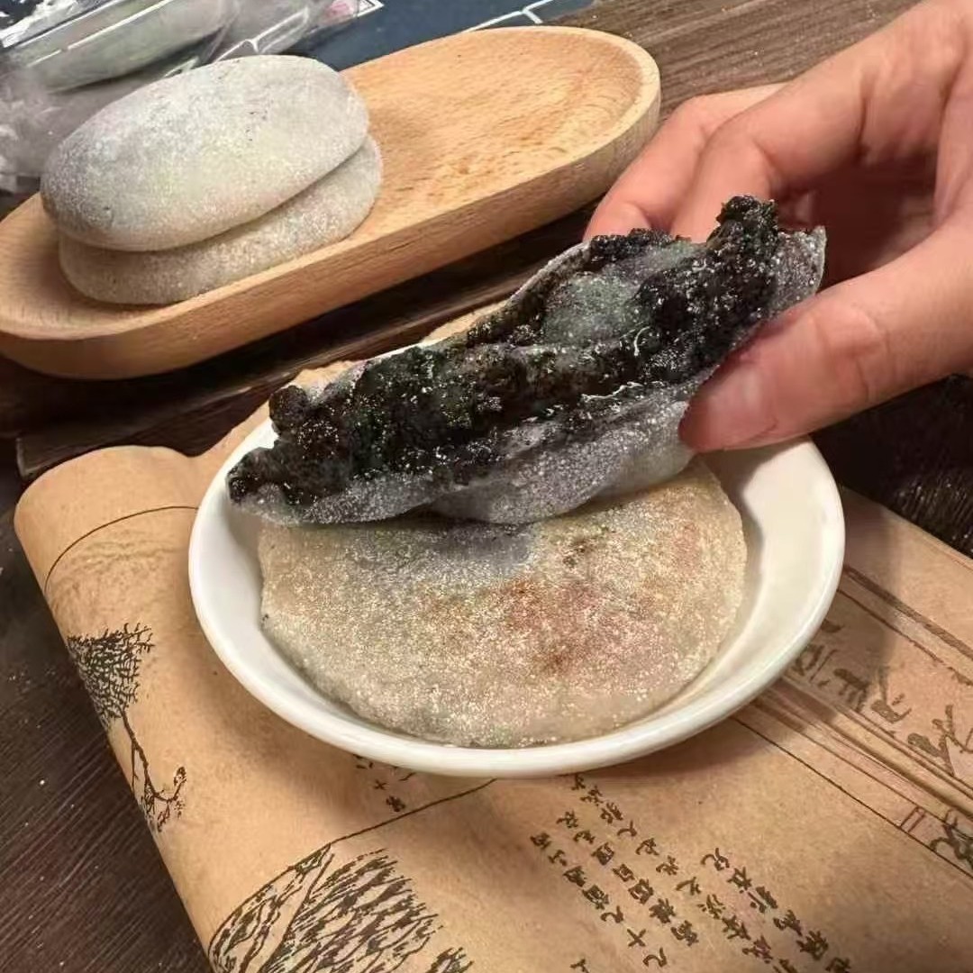 临安纯手工糯米麻糍黑芝麻陷糍粑红豆陷糯米粑粑年糕6个装一盒