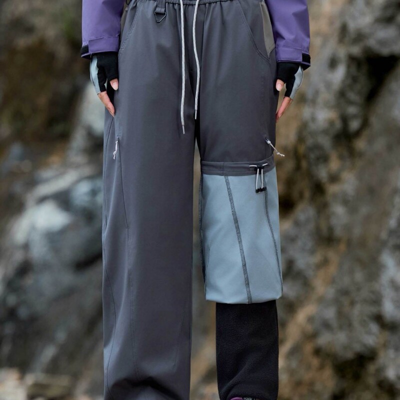 Men's fleece softshell waterproof and windproof three-in-one outdoor hiking pants, youth sports workwear trousers Men's fleece softshell waterproof and windproof three-in-one outdoor hiking pants, youth sports workwear trousers