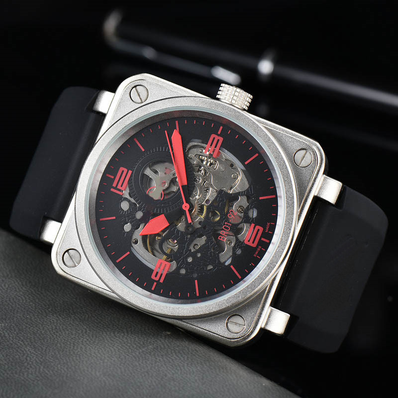 Cross-Border good Selling Source luxury leisure multi-functional mechanical watches business belts men's square watches wholesale