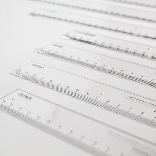 Effective office ruler plastic with wavy line ruler drawing measurement transparent 20cm30cm primary school student stationery