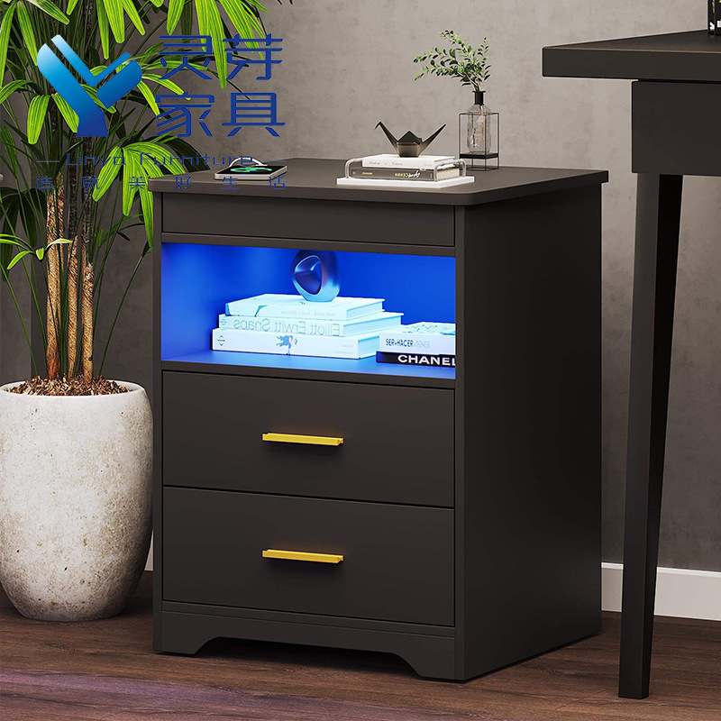 Amazon venta caliente de muebles de tablero con diodos luminosos recargables mesas de cama fábrica de comercio exterior al por mayor
